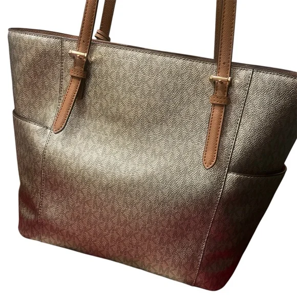 Michael Kors Metallic Gold Tote Bag - Picture 4 of 10